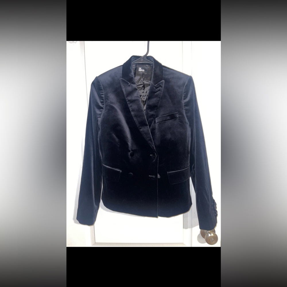 The Kooples Midnight Black Velvet Blazer